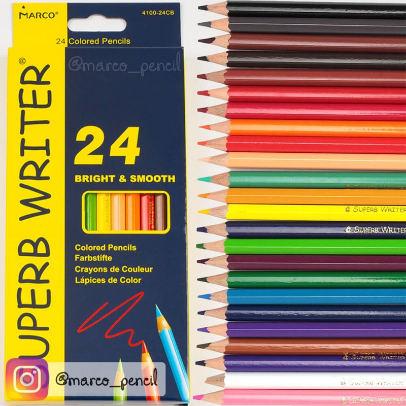 Цветные карандаши для рисования Superb Writer 24 цветов