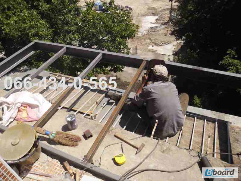 Фото 8. Вынос балкона по полу. Расширение балконной плиты. Киев
