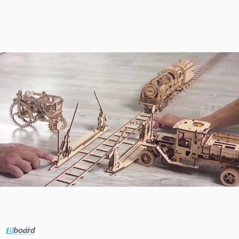 Фото 9. Механический-Деревянный 3D Конструктор - Рельсы с переездом