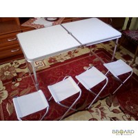 Набор мебели аллюминиевый для пикника-Стол чемодан +4 стулья!!!