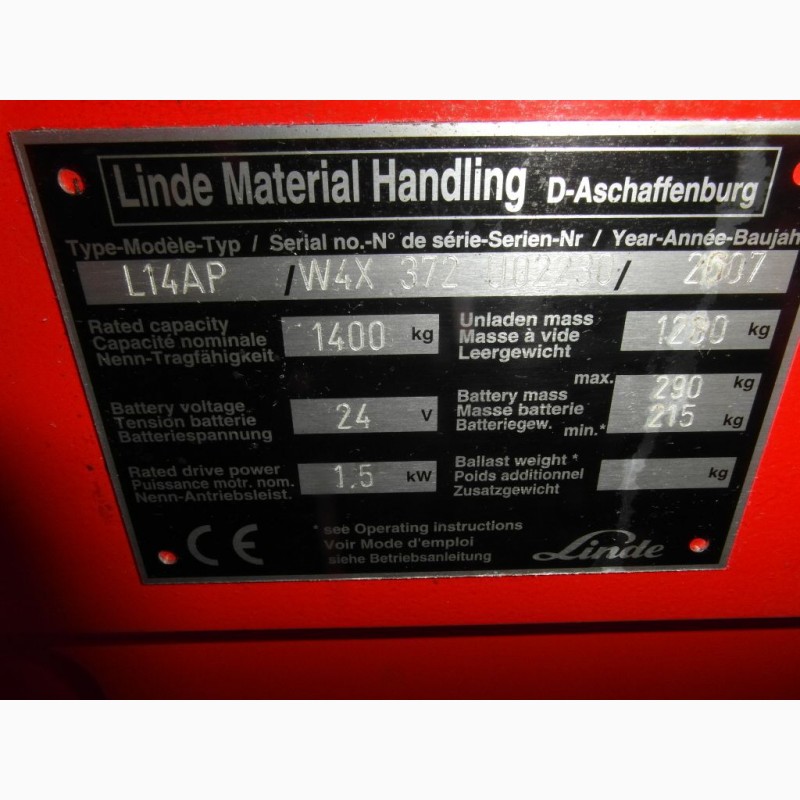 Фото 4. Продаем электроштабелер Linde L14 - 2007 год по доступной цене