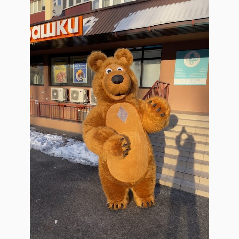 Фото 3. Медведь коричневый костюм надувной