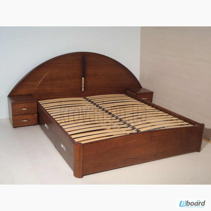 Фото 3. Кровать деревянная с прикроватными тумбами от производителя