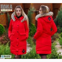 Пальто женское модное зимнее с мехом (2 цвета)