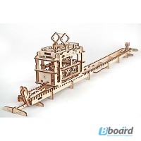 Механический-Деревянный 3D Конструктор - Трамвай на рельсах
