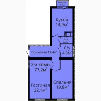 Продам двухкомнатную квартиру Альтаир 2 / Люстдорфская дорога с евроремонтом