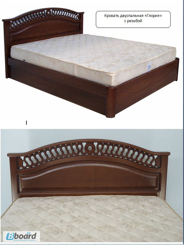 Кровать двуспальная с ящиками из массива ясеня от производителя