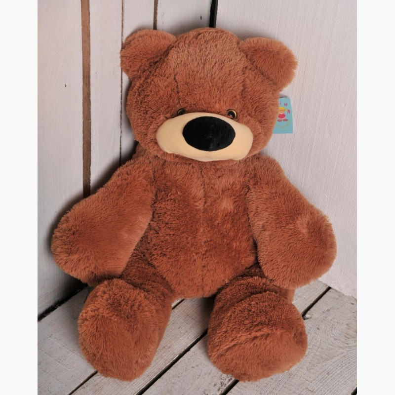 Фото 3. Мягкая игрушка медведь сидячий «Бублик» 70 см. Коричневый