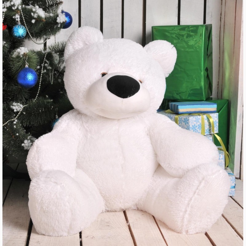 Фото 3. Мягкая игрушка медведь сидячий «Бублик» 70 см. Белый