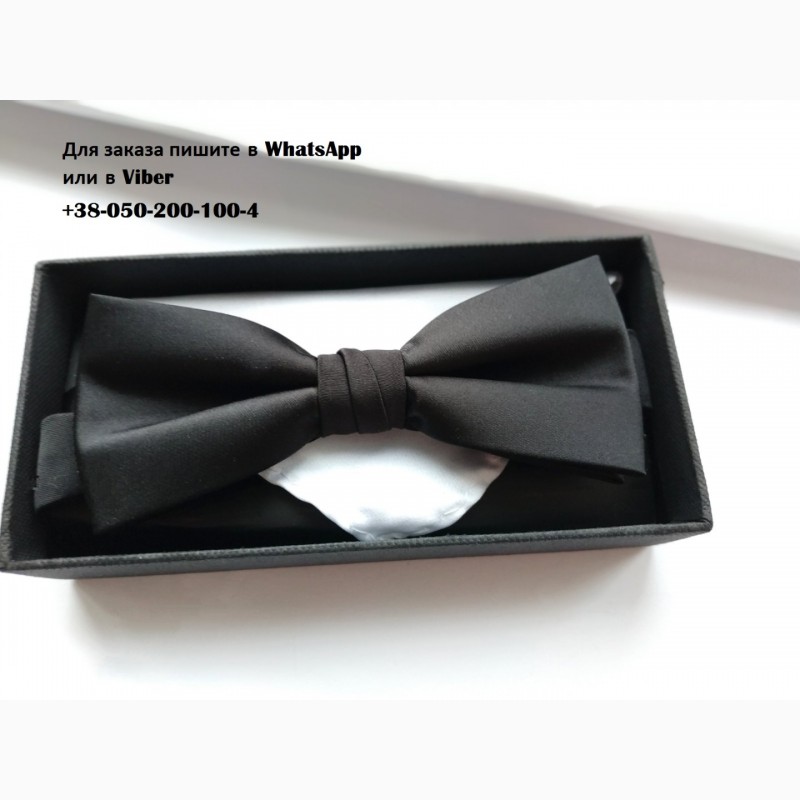 Фото 3. Черная бабочка галстук с белым платком в упаковке selected homme комплект
