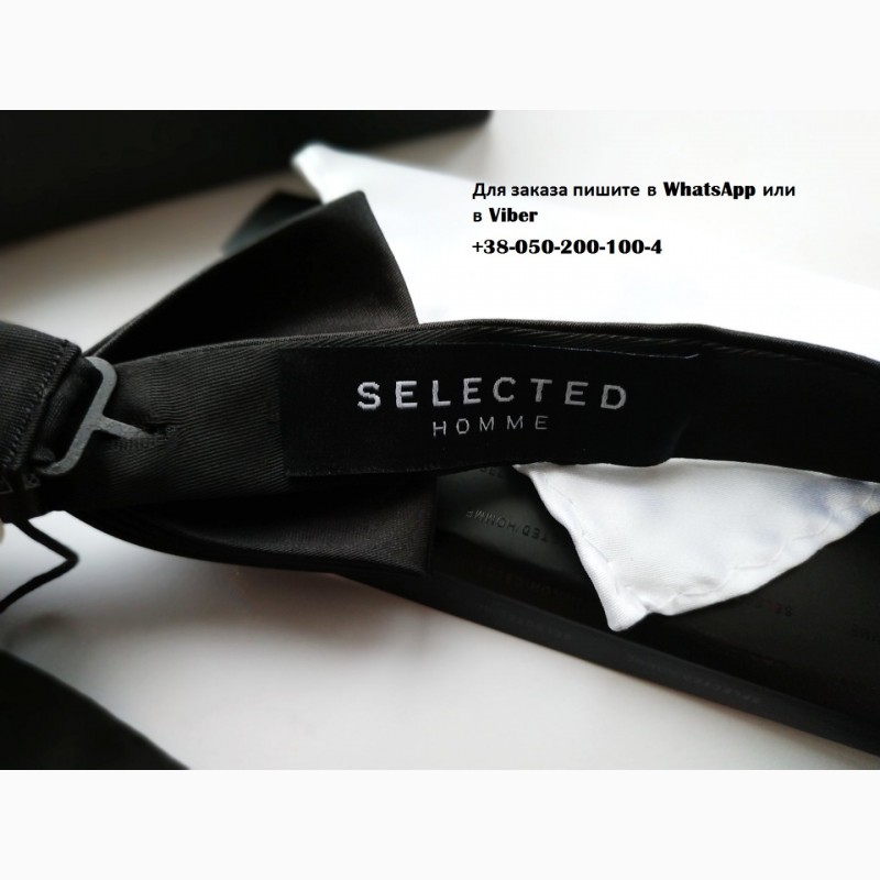 Фото 6. Черная бабочка галстук с белым платком в упаковке selected homme комплект