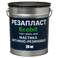 Мастика РЕЗАПЛАСТ Ecobit ведро 20, 0 кг кровельная для швов резино-битумная