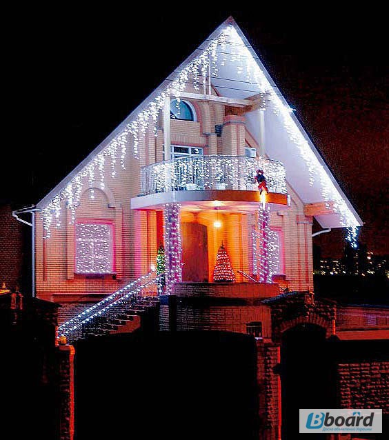Фото 7. Светодиодная гирлянда БАХРОМА, монтаж праздничной иллюминации