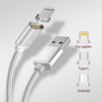 Магнитный кабель 3в1 для зарядки Android, Iphone, Type C Magnetic USB Cable