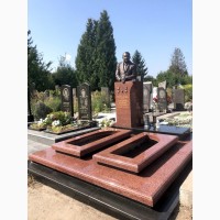 Памятники бюсты из гранита и бронзы на кладбище под заказ