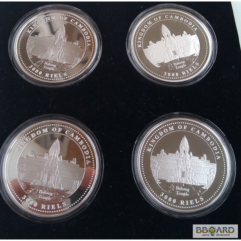 Фото 2. Набор из 4-х унцовых новозеландских серебряных монет