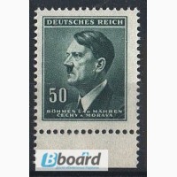 Почтовая марка. Deutsches Reich. Bohmen und Mahren. 1942г. SC 94, MI 92