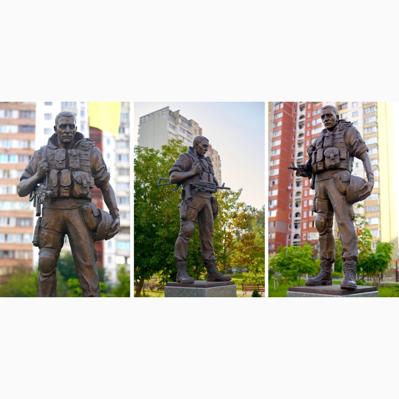 Фото 2. Индивидуальные скульптурные памятники погибшим военным заказывайте производство надгробий