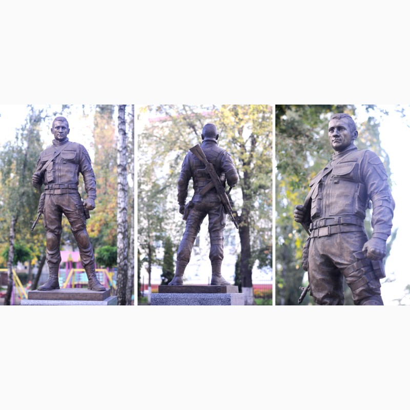 Фото 3. Индивидуальные скульптурные памятники погибшим военным заказывайте производство надгробий