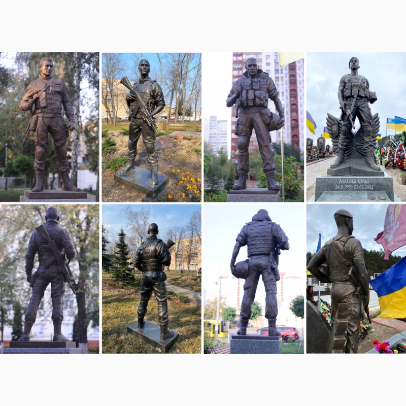 Фото 5. Индивидуальные скульптурные памятники погибшим военным заказывайте производство надгробий