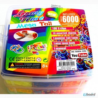Радужные резиночки, 5000 резинок Loom Bands набор разноцветных резинок