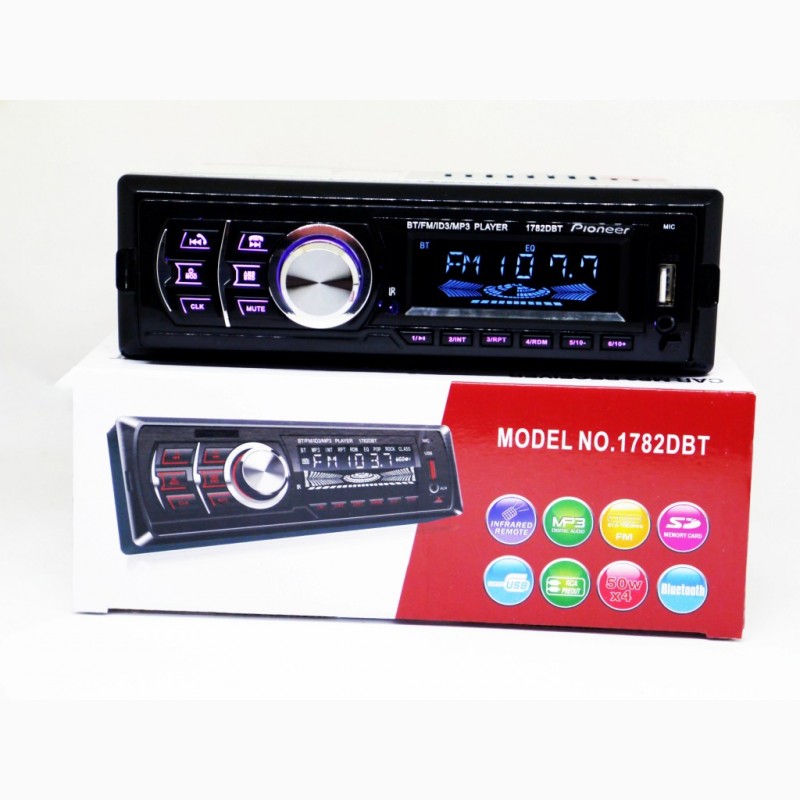 Фото 10. Автомагнитола Pioneer 1782DBT - Bluetooth MP3 Player, FM, USB, SD, AUX - RGB подсветка