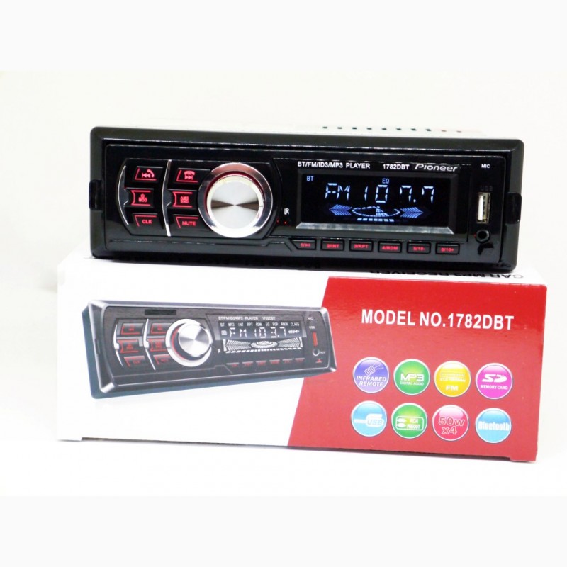 Фото 7. Автомагнитола Pioneer 1782DBT - Bluetooth MP3 Player, FM, USB, SD, AUX - RGB подсветка