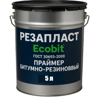 Праймер РЕЗАПЛАСТ Ecobit ведро 5, 0 л кровельный для швов резино-битумный