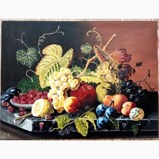Картина Натюрморт с фруктами, 30х40 см, холст, масло