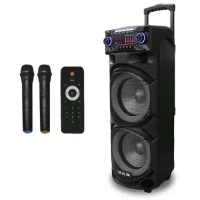 Музична колонка ZXX-9292 акумуляторна акустична система з 2-ма радіомікрофонами пульт упра