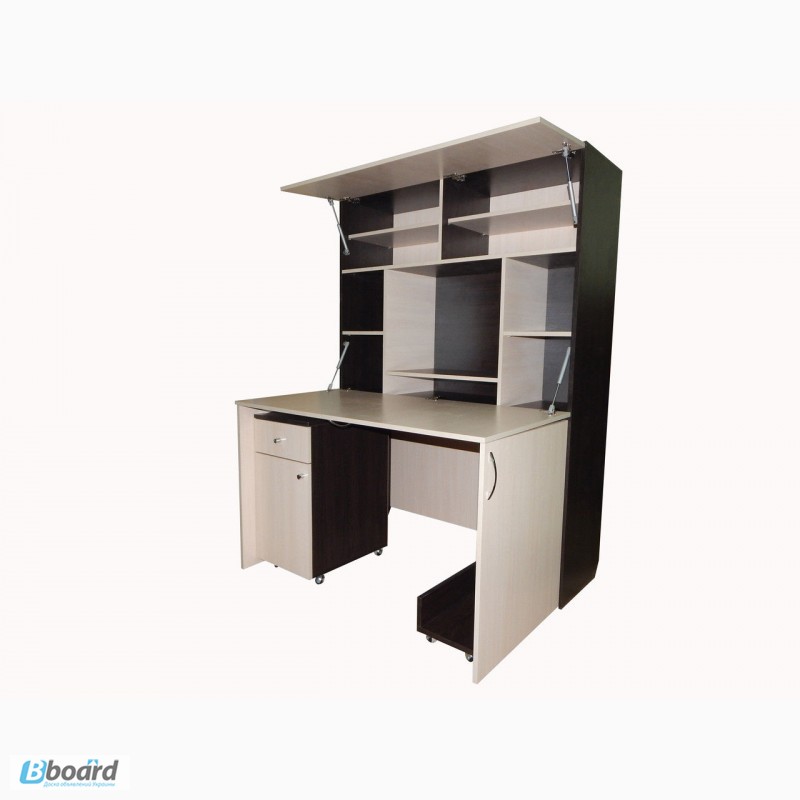 Необыкновенный компьютерный стол Юлия стол+книжный шкаф