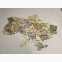 Карта України з дерева однорівнева