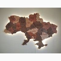 Карта України з дерева однорівнева