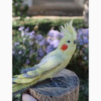 Игрушка валяная Корелла попугай хендмэйд ручной работы подарок сувенир папуга іграшка