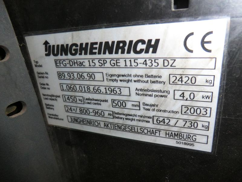 Фото 4. Продам электропогрузчик Jungheinrich EFG-DHac15SP в наличии