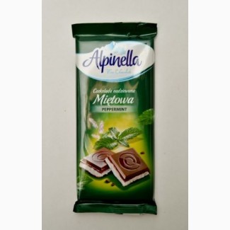 Шоколад молочный с мятой Alpinella Mietowa 100г