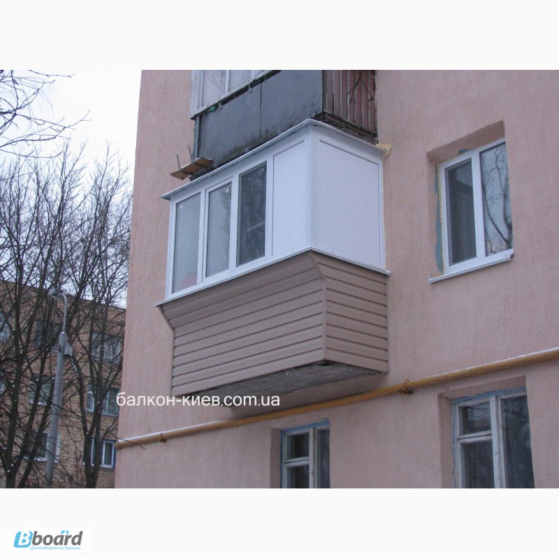 Фото 11. Обшивка балкона сайдингом снаружи. Киев