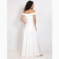 Белое свадебное или вечернее платье из атласа