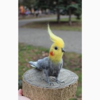 Корелла игрушка хендмэйд попугай валяный ручной работы сувенир подарок интерьерна
