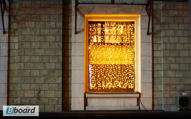 Фото 2. Гирлянда штора на окно, световая штора 2 х3 метра