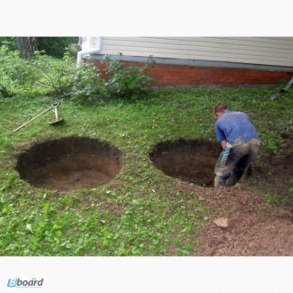 Устройство канализации, выкопать яму под канализацию, Киеве и области