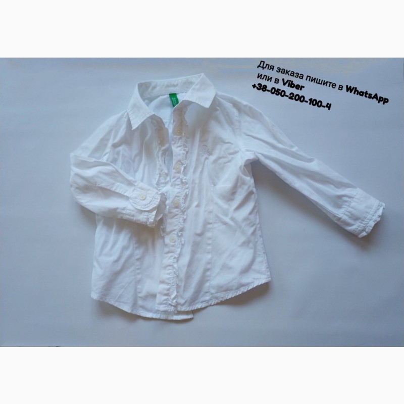 Фото 2. Белая блузка блуза детская united colors of benetton белая рубашка біла блуза