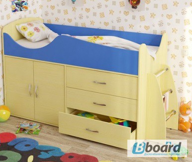 Фото 2. Кровать для детей от 3 лет. (кровать, шкаф, лестница, ящики)