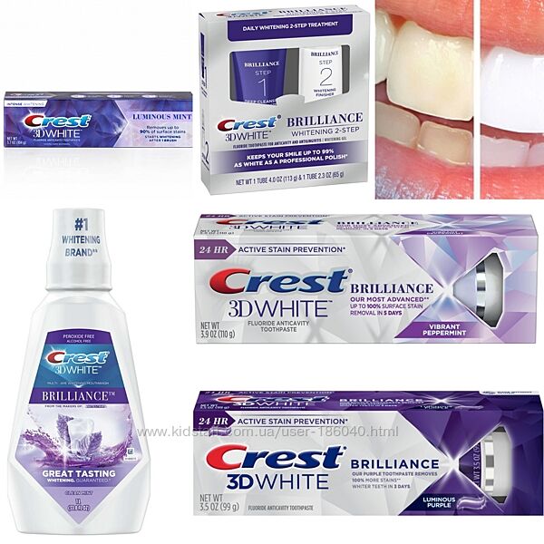 Фото 8. Crest 3D White Whitestrips Brilliance White Бриллиантовое отбеливание зубов полоски USA