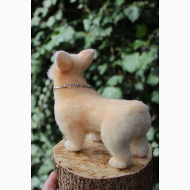 Фото 7. Коргі собачка валяна іграшка з шерсті інтерєрна собака войлочная сувенір
