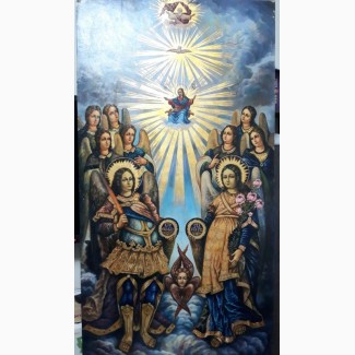 Икона большая храмовая Собор Архангела Михаила 1 м. 25 см. на 67 см