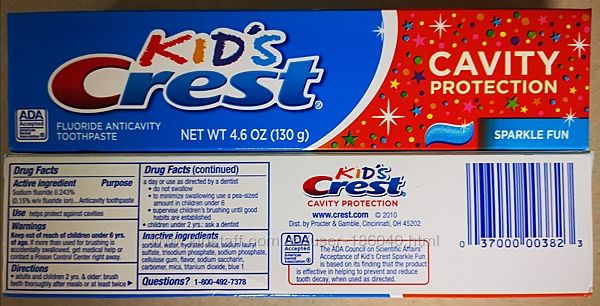Фото 3. Детская зубная паста Crest Kids Sparkle Fun -130грамм-оригинал USA
