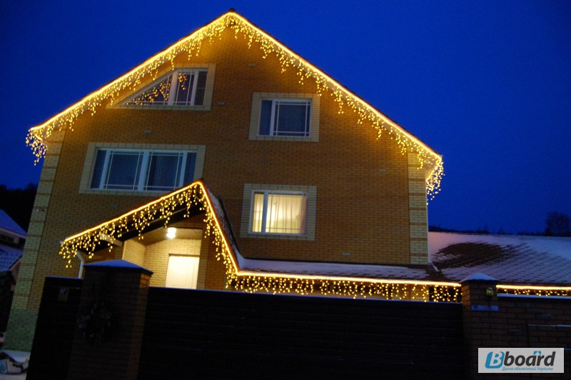 Фото 5. Монтаж гирлянд, светодиодные гирлянды, новогоднее оформление домов