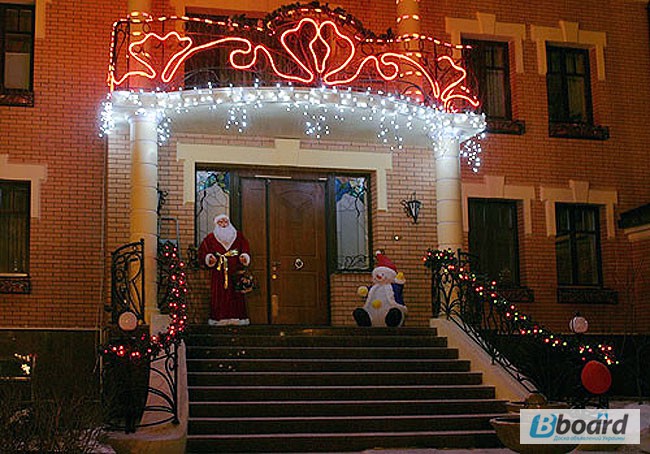 Фото 7. Монтаж гирлянд, светодиодные гирлянды, новогоднее оформление домов