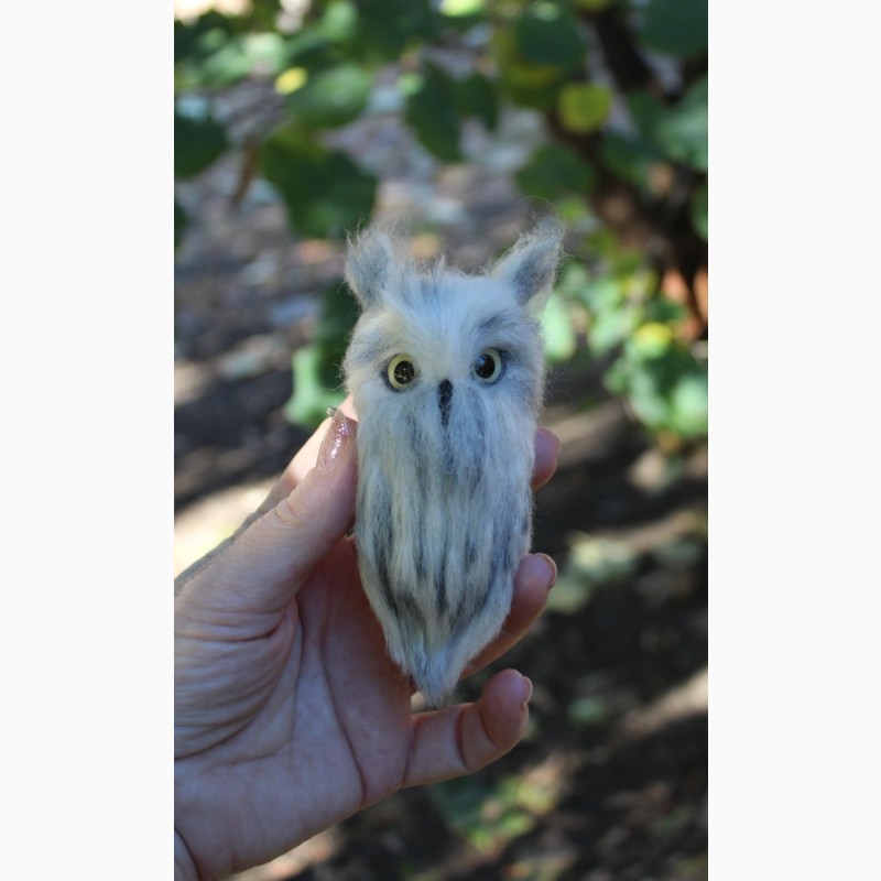 Фото 3. Совенок брелок іграшка валяна сова полярная букля інтерєрна сувенір подарунок хендмєйд